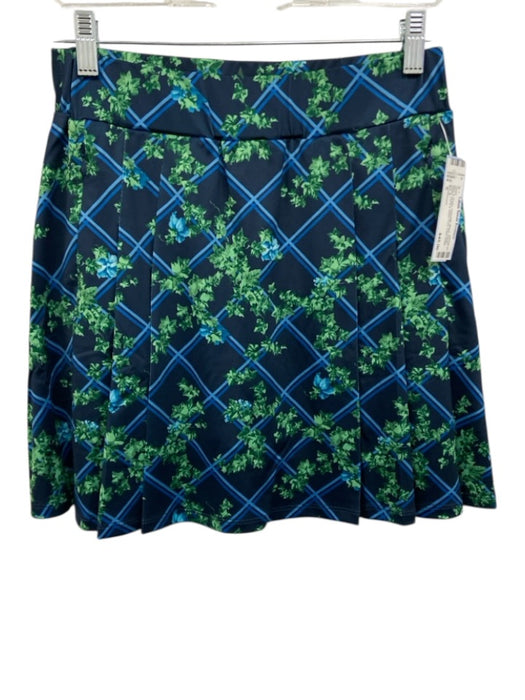 Tuckernuck Size S Blue & Green Polyester Blend Elastic Waist Pleat Detail Skort Blue & Green / S
