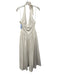 Jewel Badgley Mischka Size 8 Cream White Nylon Tie Neck V Neck Side Zip Dress Cream White / 8