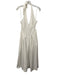 Jewel Badgley Mischka Size 8 Cream White Nylon Tie Neck V Neck Side Zip Dress Cream White / 8