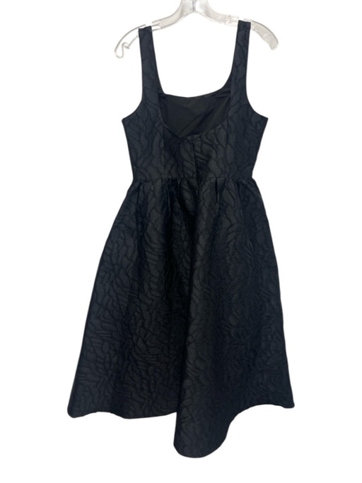 Abbey Glass Size S Black Polyester Textured Swirls Princess Seams Dress Black / S