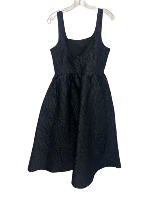 Abbey Glass Size S Black Polyester Textured Swirls Princess Seams Dress Black / S