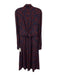 Jason Wu Collective Size 4 navy blue & burgundy Viscose Blend Long Sleeve Dress navy blue & burgundy / 4