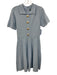 Alexia Admor Size M Light Blue Viscose Blend Ribbed Knit Short Sleeve Dress Light Blue / M