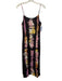Busayo Size S Brown, Pink & Orange Rayon Spaghetti Strap Tie Dye Side Slit Dress Brown, Pink & Orange / S