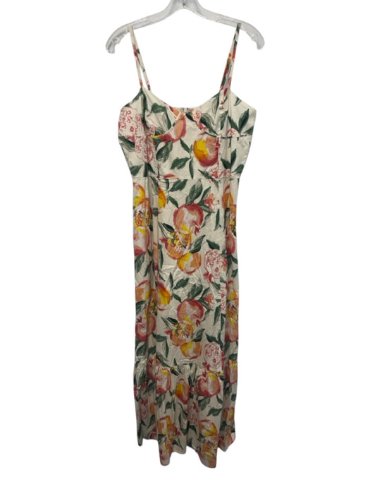 Layered with Love Size L Cream White, Green & Red Cotton Spaghetti Strap Dress Cream White, Green & Red / L