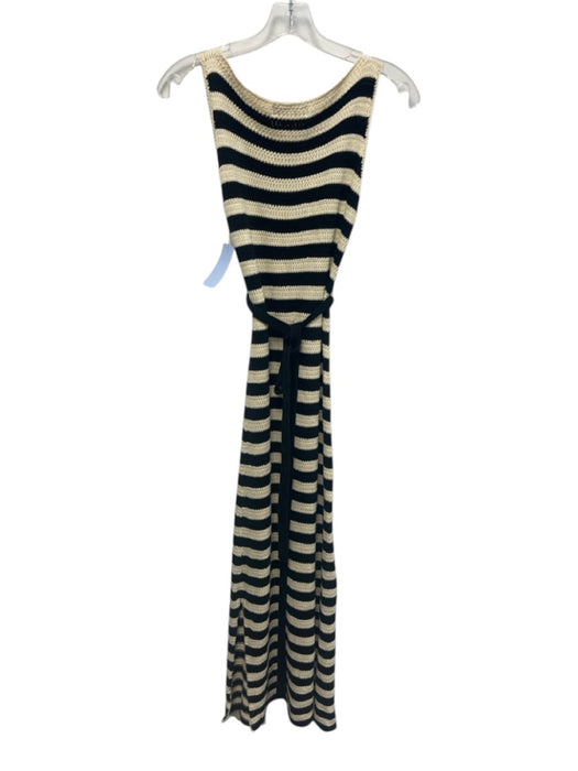 Jason Wu Collective Size S Cream Beige & Black Viscose Blend Knit Striped Dress Cream Beige & Black / S