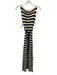 Jason Wu Collective Size S Cream Beige & Black Viscose Blend Knit Striped Dress Cream Beige & Black / S