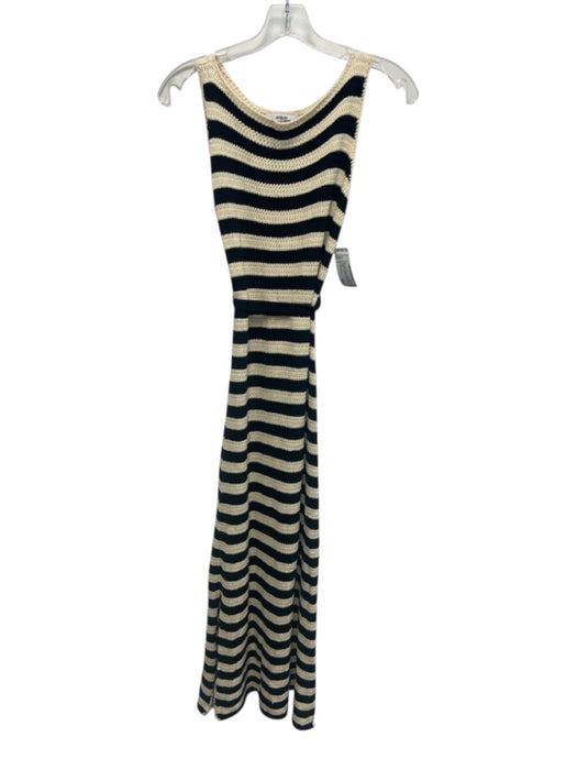 Jason Wu Collective Size S Cream Beige & Black Viscose Blend Knit Striped Dress Cream Beige & Black / S