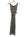 Jason Wu Collective Size S Cream Beige & Black Viscose Blend Knit Striped Dress Cream Beige & Black / S