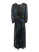 Shoshanna Midnight Size 2 Black, Blue & Purple Viscose Blend flocked Dress Black, Blue & Purple / 2