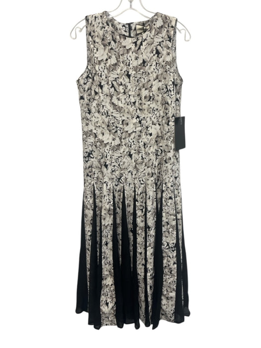 Tuckernuck Size 6 Gray, Black & White Polyester Sleeveless Floral Paneled Dress Gray, Black & White / 6