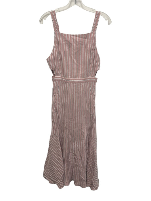 Tibi Size 4 Pink, White & Black Viscose Blend Striped Sleeveless Dress Pink, White & Black / 4