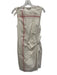 Vince Size 2 Cream Beige & Red Cotton Sleeveless Knot Detail stripe accent Dress Cream Beige & Red / 2