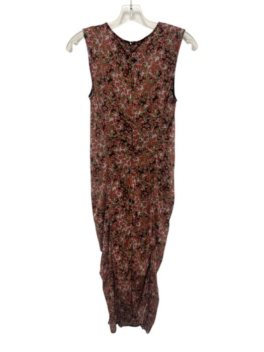 Saunders x Rent the Runway Size 6 Black, Red & Green Polyester Floral Dress Black, Red & Green / 6