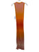 Maje Size 34 Orange & Pink Viscose Ribbed Knit Sleeveless Gradient Dress Orange & Pink / 34