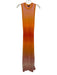 Maje Size 34 Orange & Pink Viscose Ribbed Knit Sleeveless Gradient Dress Orange & Pink / 34