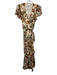 Tanya Taylor Size 6 Cream White, Brown & Green Linen & Silk Wrap V Neck Dress Cream White, Brown & Green / 6