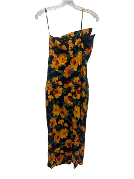 Hyacinth House Size XS Orange, Navy & Multi Cotton Spaghetti Strap Floral Dress Orange, Navy & Multi / XS