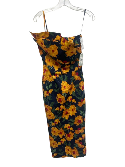 Hyacinth House Size XS Orange, Navy & Multi Cotton Spaghetti Strap Floral Dress Orange, Navy & Multi / XS