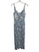 Reformation Size 4 Blue & Cream White Viscose Blend Floral Sleeveless Dress Blue & Cream White / 4