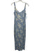 Reformation Size 4 Blue & Cream White Viscose Blend Floral Sleeveless Dress Blue & Cream White / 4