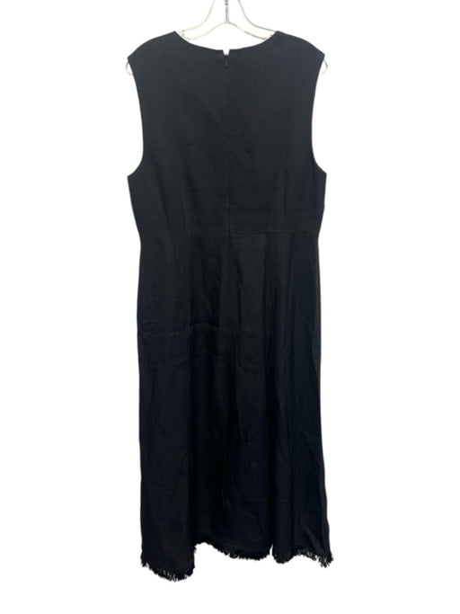 J. Crew Size 14 Black Viscose Sleeveless Fringe Hem Paneled Back Zip Dress Black / 14