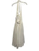 Jewel Badgley Mischka Size 2 Cream White Nylon Tie Neck V Neck Side Zip Dress Cream White / 2