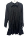 J. Crew Size M Black Cotton Long Sleeve Quarter Button Collared Dress Black / M
