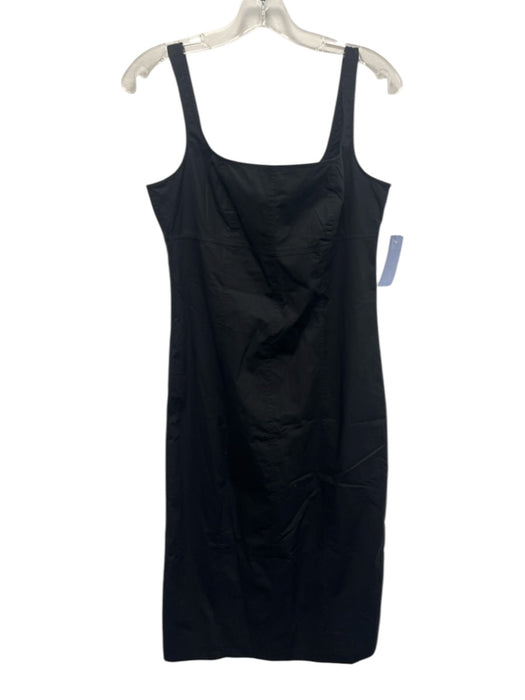 J. Crew Size 4 Black Cotton Blend Sleeveless Paneled Back Zip Midi Dress Black / 4