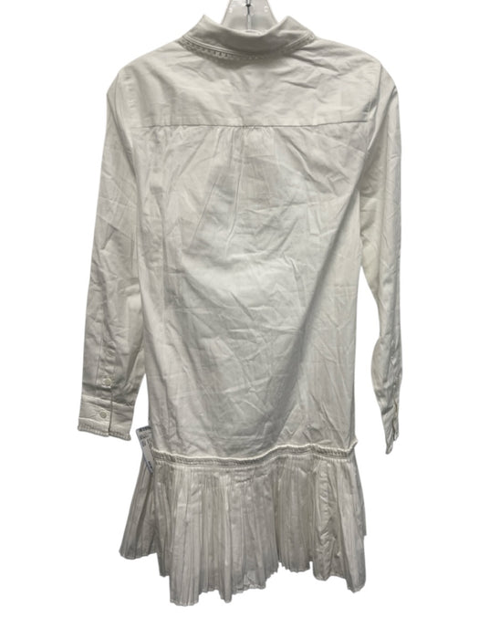 J. Crew Size XXS White Cotton Long Sleeve Quarter Button Collared Dress White / XXS