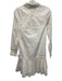 J. Crew Size XXS White Cotton Long Sleeve Quarter Button Collared Dress White / XXS