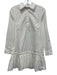 J. Crew Size XXS White Cotton Long Sleeve Quarter Button Collared Dress White / XXS