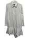 J. Crew Size XL White Cotton Long Sleeve Quarter Button Collared Dress White / XL