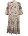 Marchesa Rosa Size 14 Cream White & Red Cotton 1/2 Balloon Sleeve Tiered Dress Cream White & Red / 14