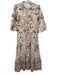 Marchesa Rosa Size 14 Cream White & Red Cotton 1/2 Balloon Sleeve Tiered Dress Cream White & Red / 14