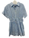 J. Crew Size 10 Blue & White Cotton Short Cuff Sleeve 1/2 Button Collared Dress Blue & White / 10
