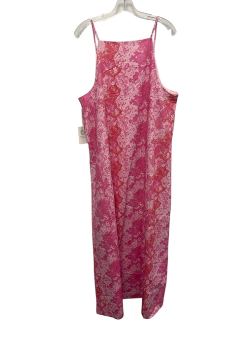 Hyacinth House Size XL Pink & Light Pink Cotton Blend Sleeveless Floral Dress Pink & Light Pink / XL