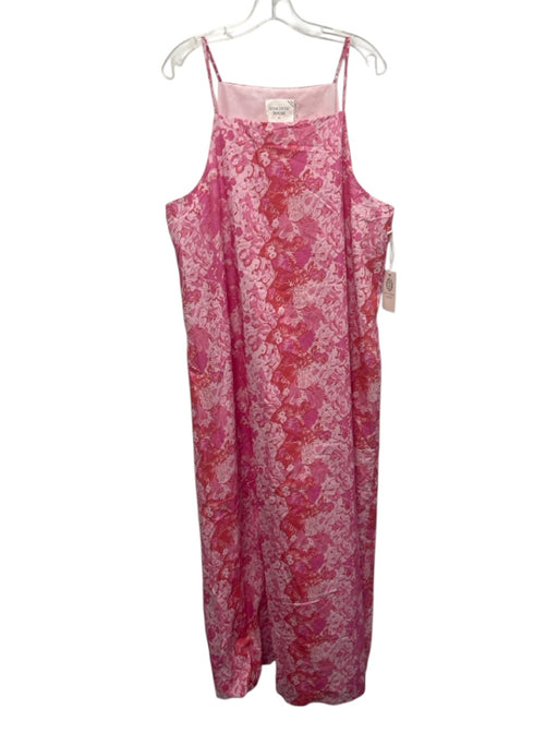 Hyacinth House Size XL Pink & Light Pink Cotton Blend Sleeveless Floral Dress Pink & Light Pink / XL