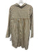 XiRENA Size M White, Brown & Green Cotton Striped Long Sleeve Button Up Dress White, Brown & Green / M