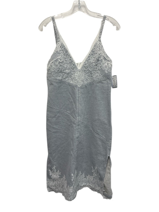 3.1 Phillip Lim x Rent the Runway Size 6 Gray & White Cotton Denim Paneled Dress Gray & White / 6