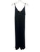 L'agence Size 2 Black Silk Spaghetti Strap Lace Detail Slip V Neck Dress Black / 2