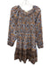 Ulla Johnson Size 2 Blue & Brown Cotton Blend Long Balloon Sleeve Dress Blue & Brown / 2