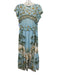 Derek Lam Collective Size 6 Blue, White & Yellow Rayon Flutter Cap sleeve Dress Blue, White & Yellow / 6