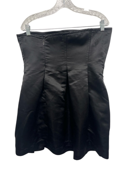 Marina Moscone Collective Size 14 Black Polyester Satin Strapless Pleated Dress Black / 14