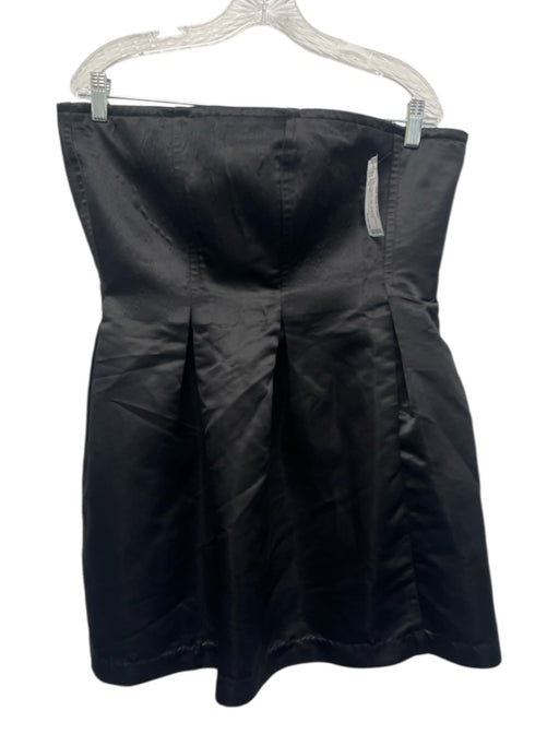 Marina Moscone Collective Size 14 Black Polyester Satin Strapless Pleated Dress Black / 14