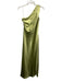 Tanya Taylor Size Est L Chartreuse Green Polyester Satin One Shoulder Gown Chartreuse Green / Est L