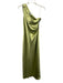 Tanya Taylor Size Est L Chartreuse Green Polyester Satin One Shoulder Gown Chartreuse Green / Est L