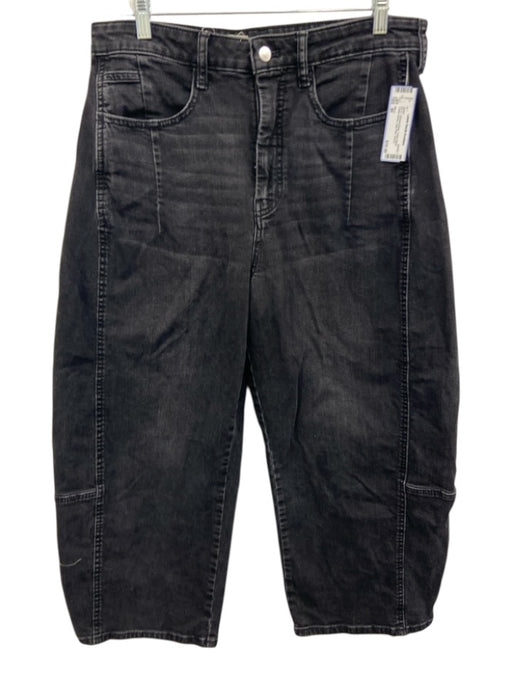 Pilcro Size 30 Faded Black Cotton Denim High Rise Darted Whiskering Barrel Jeans Faded Black / 30