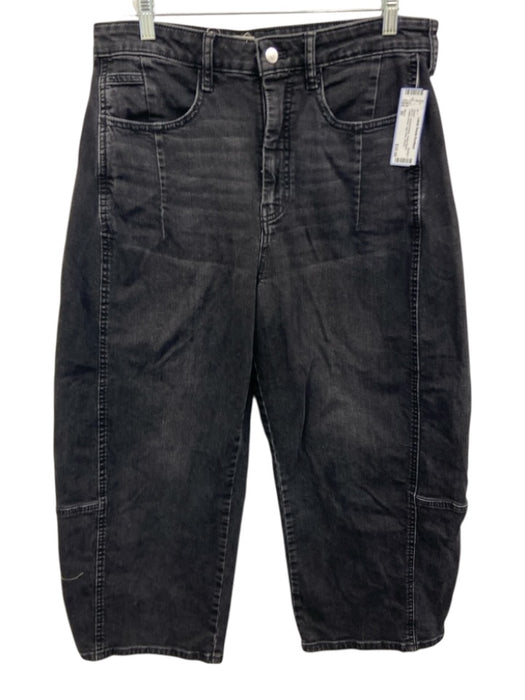 Pilcro Size 30 Faded Black Cotton Denim High Rise Darted Whiskering Barrel Jeans Faded Black / 30
