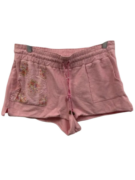 Love Shack Fancy Size Medium Pink Cotton Blend Elastic Drawstring Waist Shorts Pink / Medium
